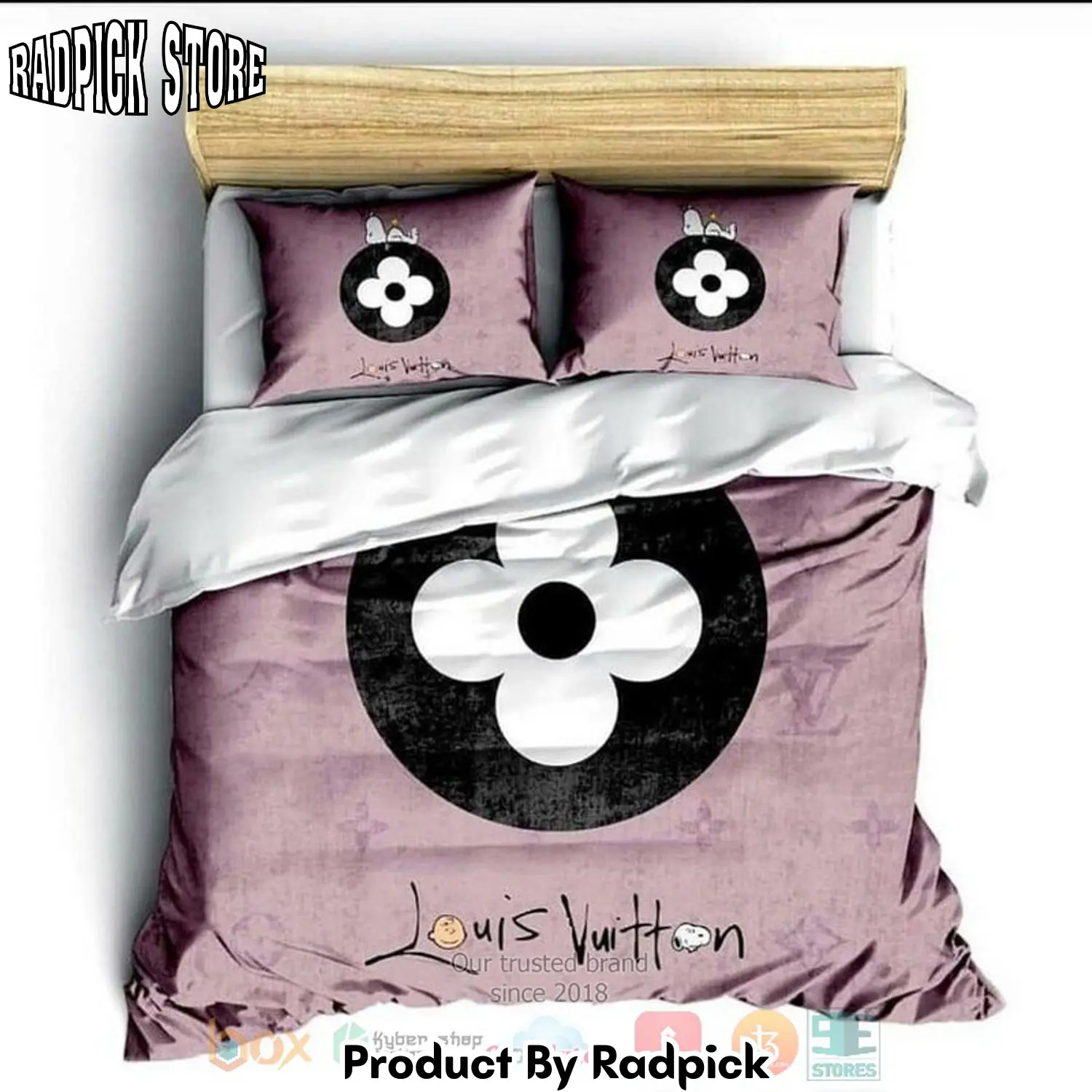 Radpick best flower louis vuitton pink quilt bedroom sets rp3278333